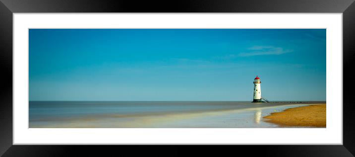 Talacre Lighthouse Ultra Wide Panoramic Framed Mounted Print by Phil Durkin DPAGB BPE4