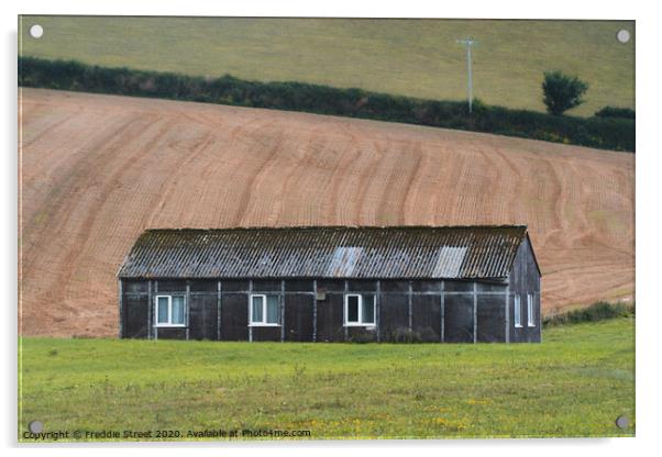 Lonely barn  Acrylic by Freddie Street