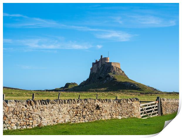 Lindisfarne Castle. Print by Tommy Dickson