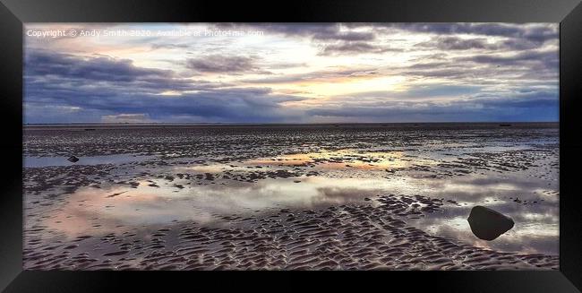 Majestic Sunset on Lytham Beach Framed Print by Andy Smith