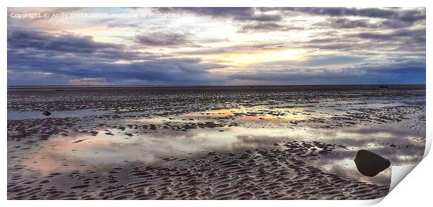 Majestic Sunset on Lytham Beach Print by Andy Smith