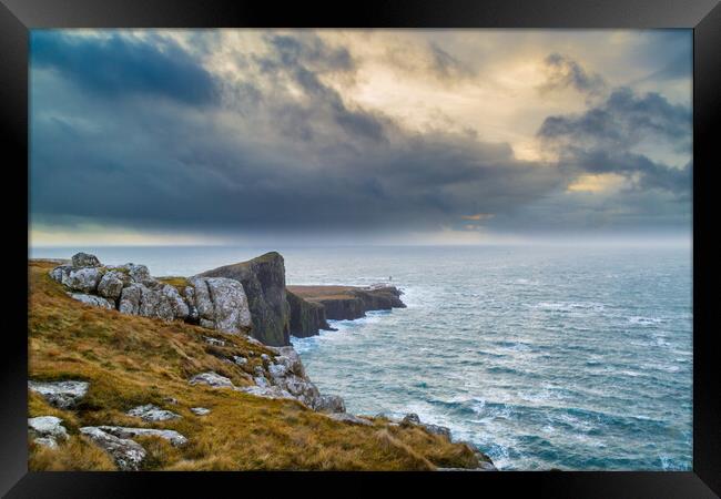 Neist Point lighthouse, Isle of Skye Framed Print by Gary Finnigan