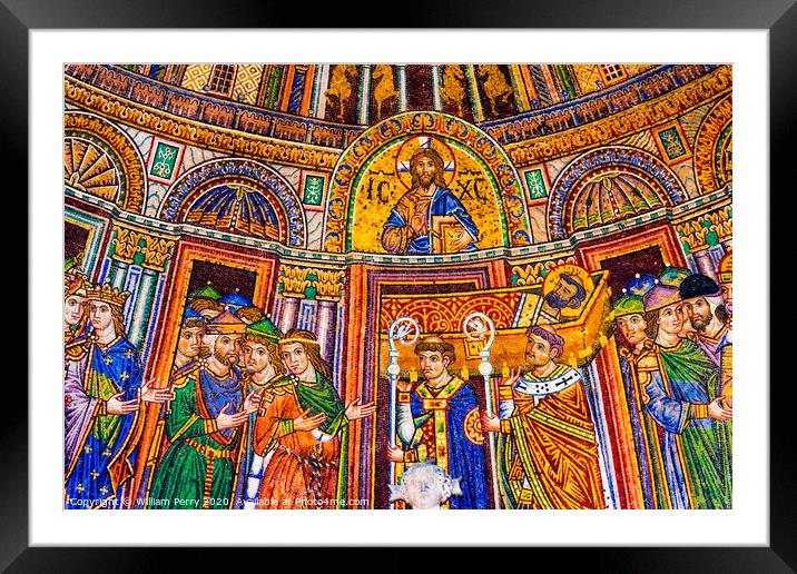 Consecration  Mark's Body Mosaic Saint Mark Cathedral Venice Italy Framed Mounted Print by William Perry