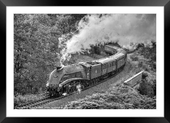 Number 9 in the Rain - Black and White Framed Mounted Print by Steve H Clark