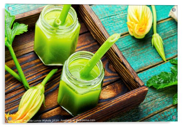 Green detox smoothie Acrylic by Mykola Lunov Mykola