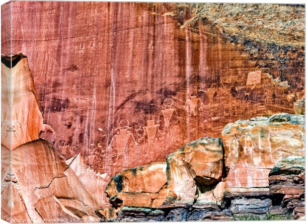 Petroglyphs in Fremont Capitol Reef national monument, Utah Canvas Print by Frank Bach