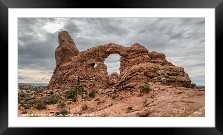 Turret Arch in Arches National Monument, Utah Framed Mounted Print by Frank Bach