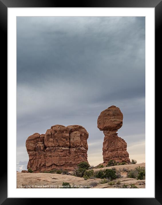 Balanced Rock in Arches National Monument, Utah Framed Mounted Print by Frank Bach