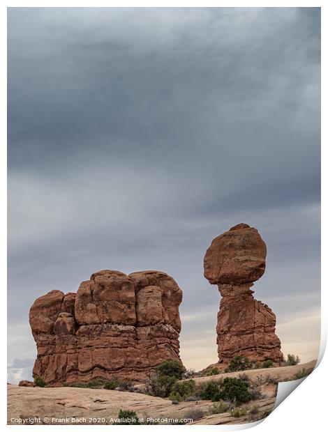 Balanced Rock in Arches National Monument, Utah Print by Frank Bach