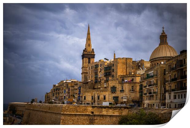 Valletta City Skyline In Malta Print by Artur Bogacki