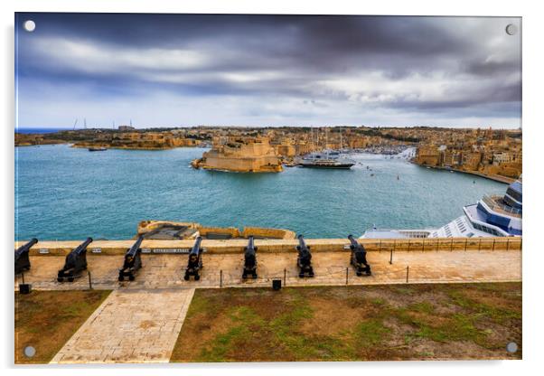 Saluting Battery at Grand Harbour in Malta Acrylic by Artur Bogacki