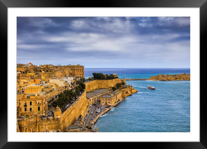City of Valletta and Grand Harbour in Malta Framed Mounted Print by Artur Bogacki