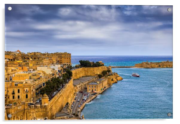 City of Valletta and Grand Harbour in Malta Acrylic by Artur Bogacki