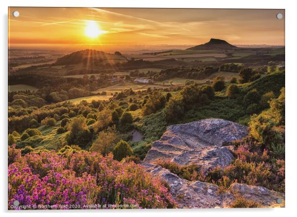 Roseberry Topping sunset Acrylic by Northern Wild
