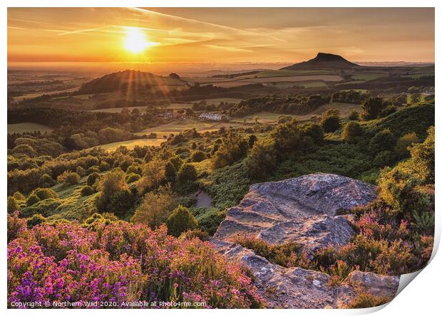 Roseberry Topping sunset Print by Northern Wild