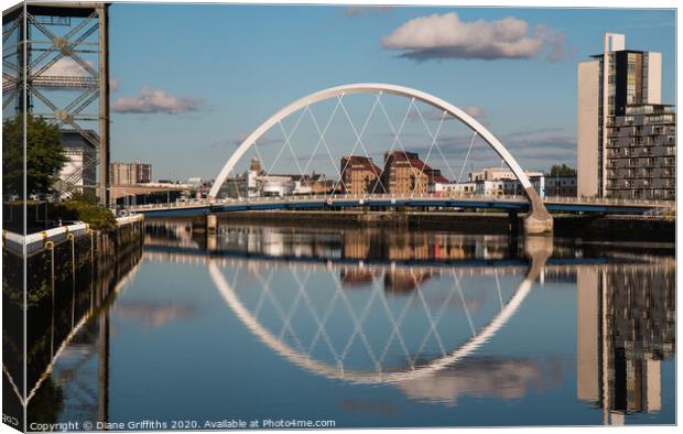 The Clyde Arc Glasgow Canvas Print by Diane Griffiths