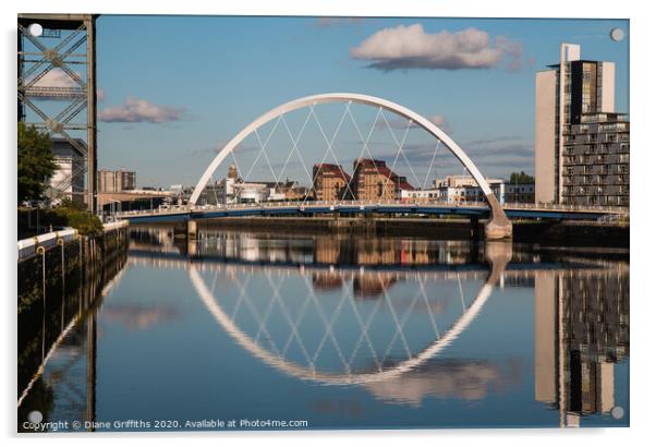 The Clyde Arc Glasgow Acrylic by Diane Griffiths