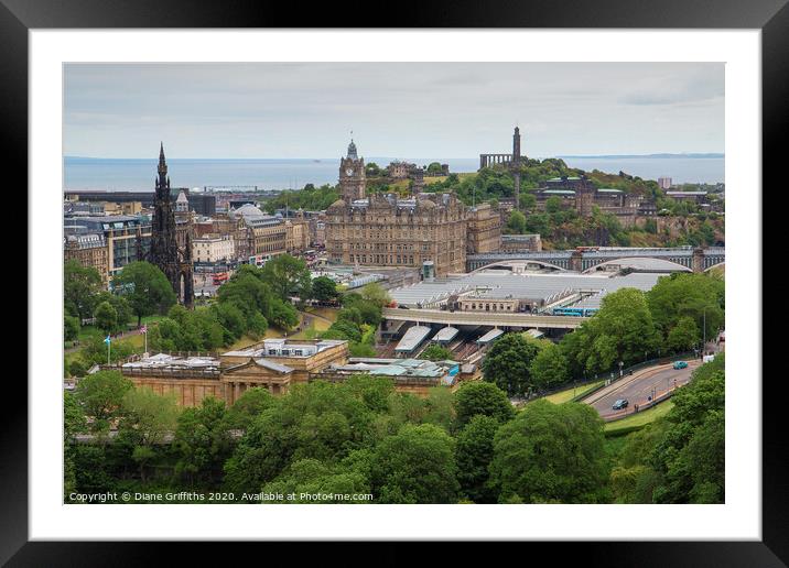 Edinburgh Framed Mounted Print by Diane Griffiths