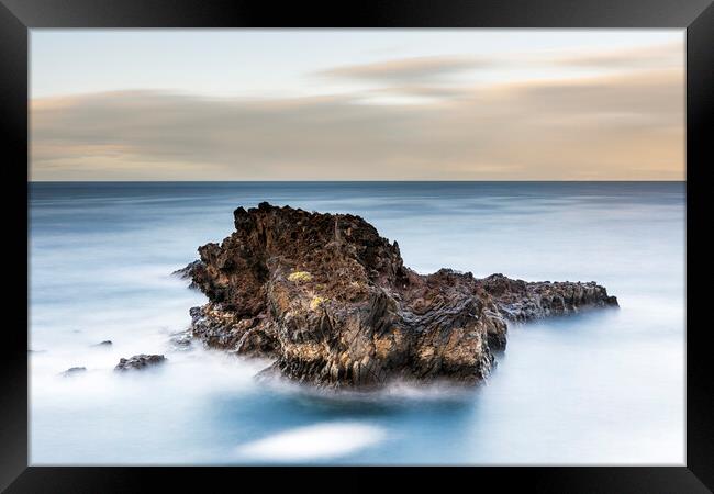 Rocky island at dawn, Tenerife Framed Print by Phil Crean