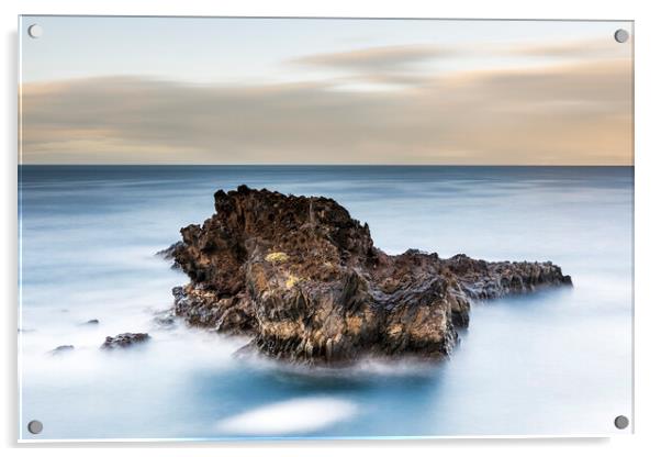 Rocky island at dawn, Tenerife Acrylic by Phil Crean
