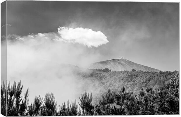 Teide appears behind cloud, Tenerife Canvas Print by Phil Crean