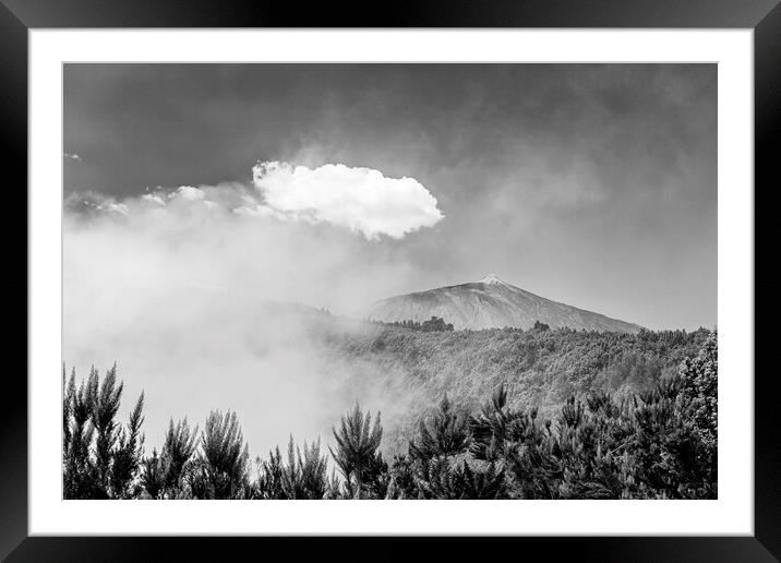 Teide appears behind cloud, Tenerife Framed Mounted Print by Phil Crean