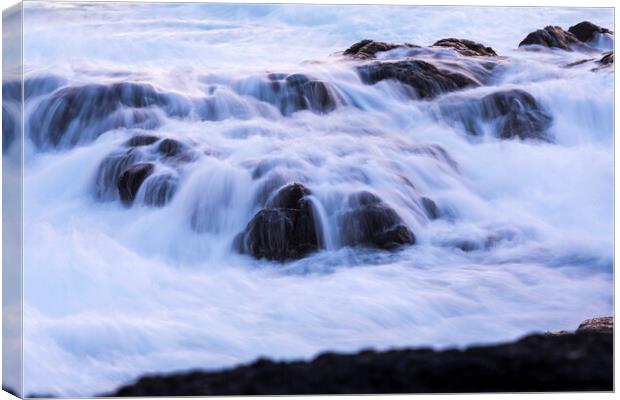 Seawater washing over rocks Tenerife Canvas Print by Phil Crean
