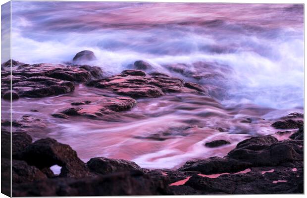 Red sea on rocks Playa San Juan, Tenerife Canvas Print by Phil Crean