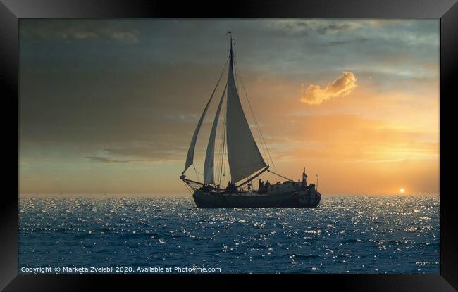 Sailing into the sunset Framed Print by Marketa Zvelebil