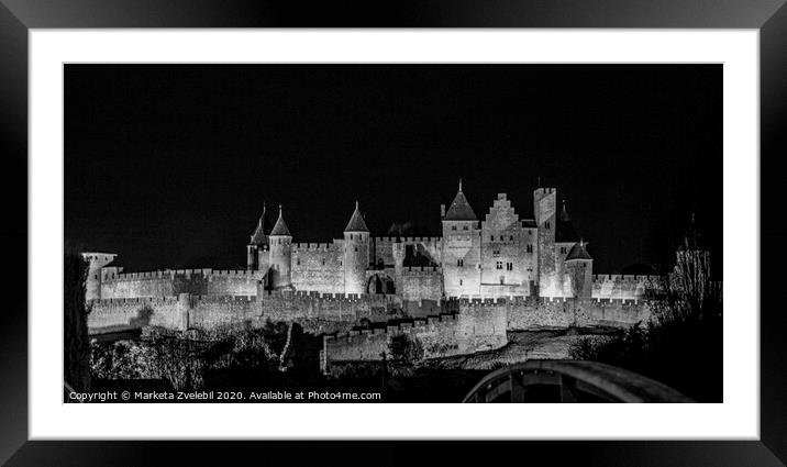 Carcassonne Castle City Framed Mounted Print by Marketa Zvelebil