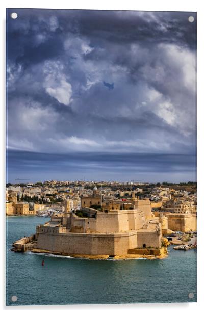 Fort St Angelo In Birgu, Malta Acrylic by Artur Bogacki