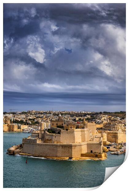 Fort St Angelo In Birgu, Malta Print by Artur Bogacki