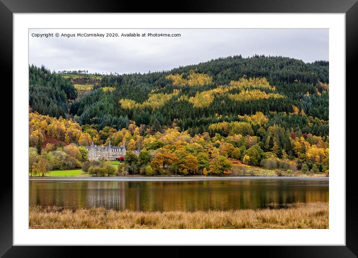 Autumn view across Loch Achray Framed Mounted Print by Angus McComiskey