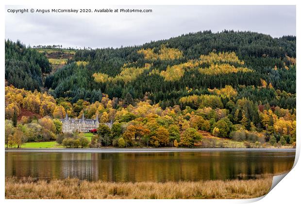 Autumn view across Loch Achray Print by Angus McComiskey
