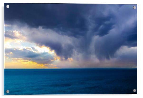 Storm clouds, Dartmouth Acrylic by David Martin
