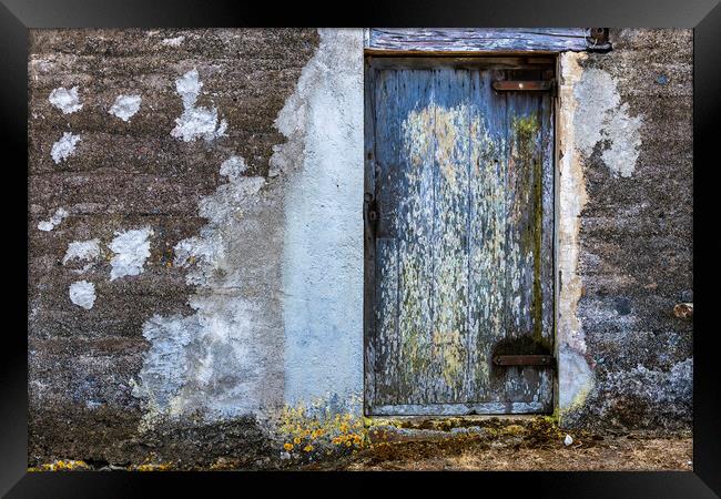Old lichen covered door, Tenerife Framed Print by Phil Crean