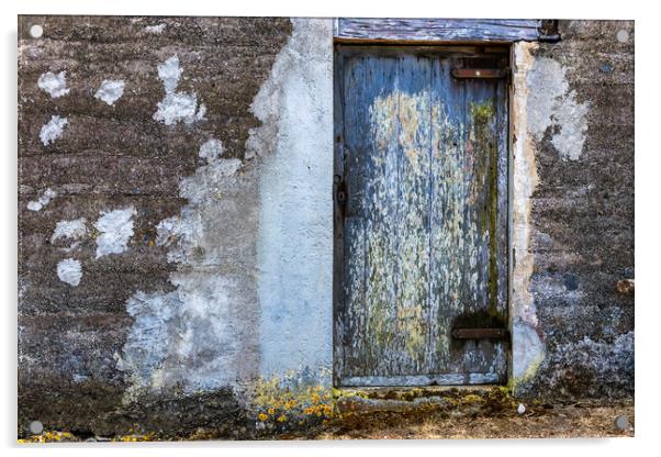 Old lichen covered door, Tenerife Acrylic by Phil Crean