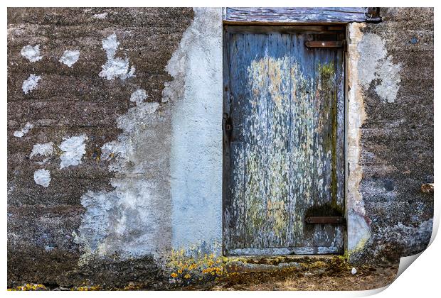 Old lichen covered door, Tenerife Print by Phil Crean