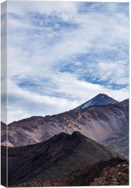 Volcanic landscape and Teide, Tenerife Canvas Print by Phil Crean