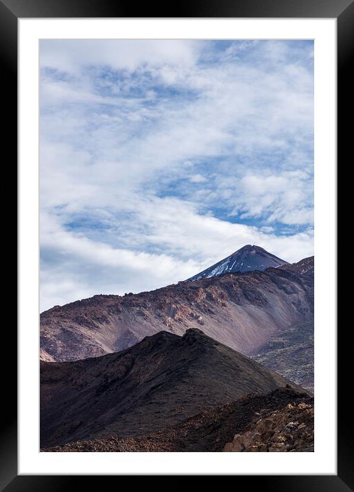 Volcanic landscape and Teide, Tenerife Framed Mounted Print by Phil Crean