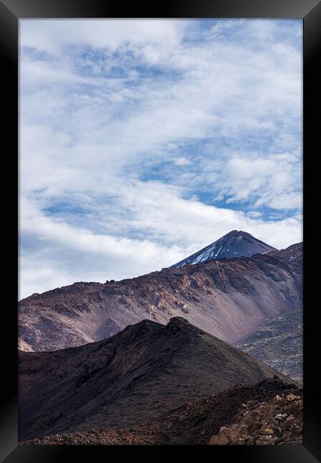 Volcanic landscape and Teide, Tenerife Framed Print by Phil Crean