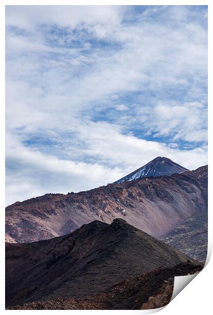 Volcanic landscape and Teide, Tenerife Print by Phil Crean
