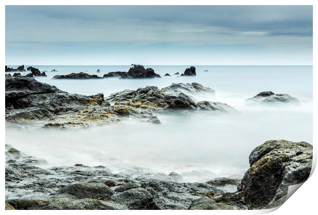 Receding rocks on the coast, Tenerife Print by Phil Crean