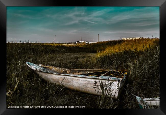 An abandoned boat in Meresa Island   Framed Print by Matthew Harrington
