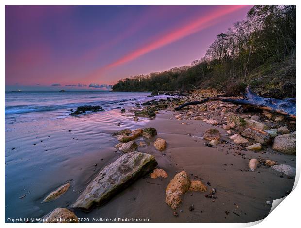 Dusk At Priory Bay Print by Wight Landscapes