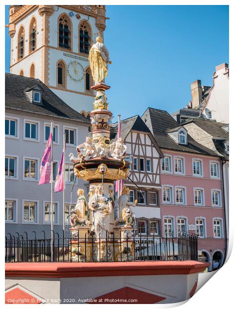 Petrusbrunnen, St Peter's Fountain in Trier Print by Frank Bach