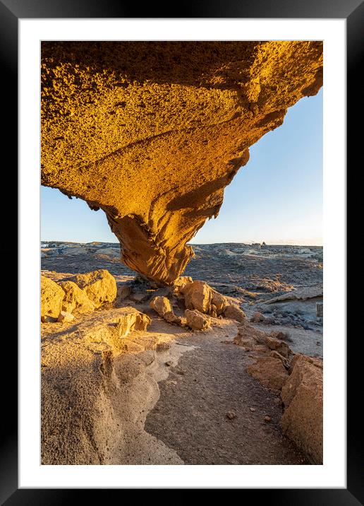 Volcanic rock arch, Tenerife Framed Mounted Print by Phil Crean