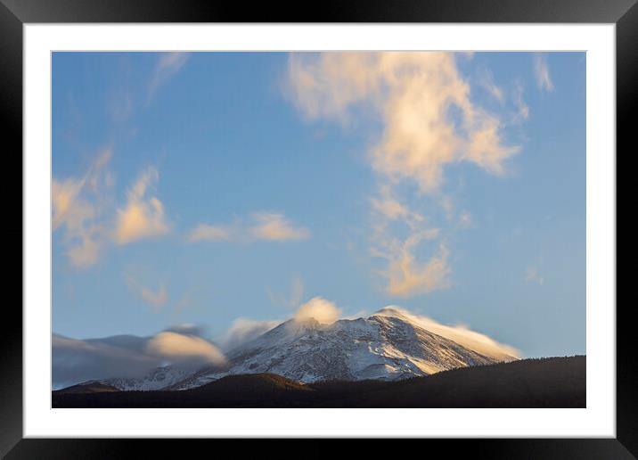Snowcap on Teide with cloud, Tenerife Framed Mounted Print by Phil Crean