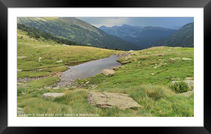 A view down the Andorrian Valley Framed Mounted Print by James Brooks