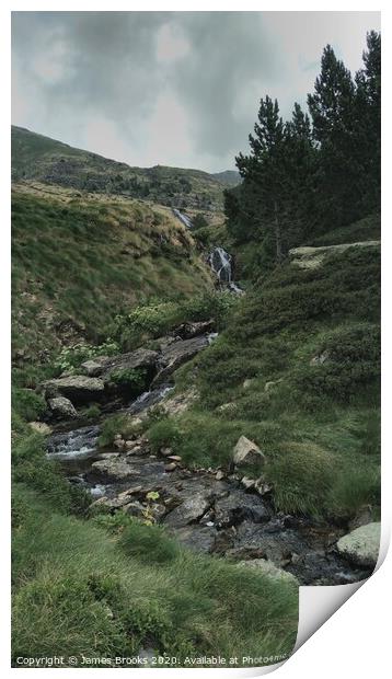 Pyrenean Mountain Stream Print by James Brooks